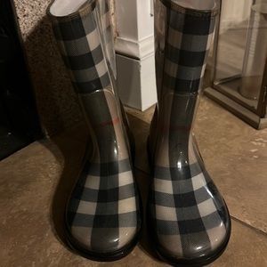 Burberry checkered kids rain boots